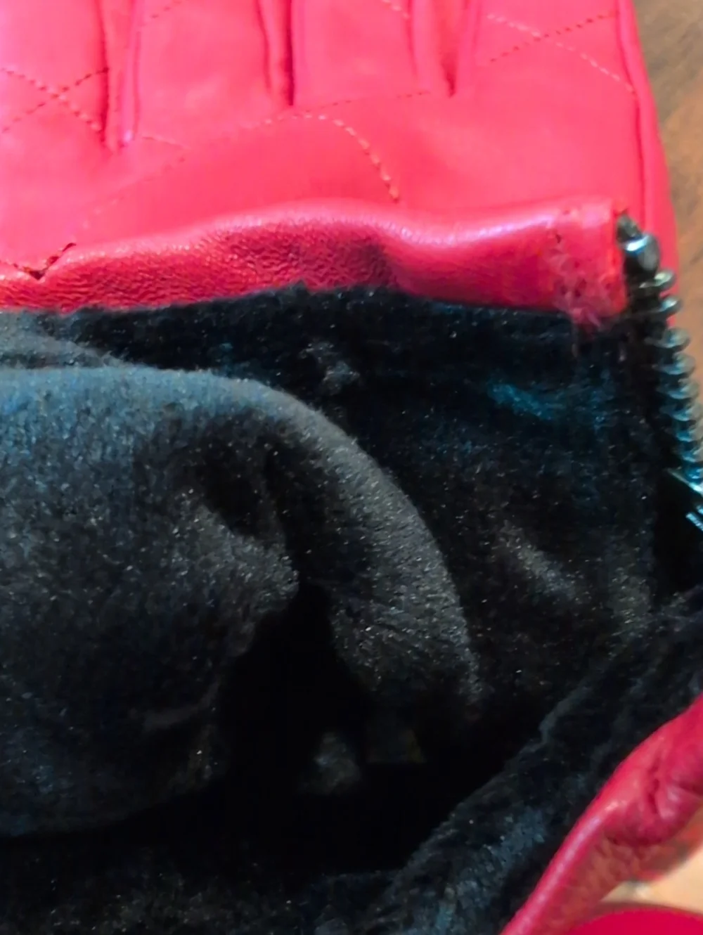 Chicos Box Stitch Leather Gloves NWT